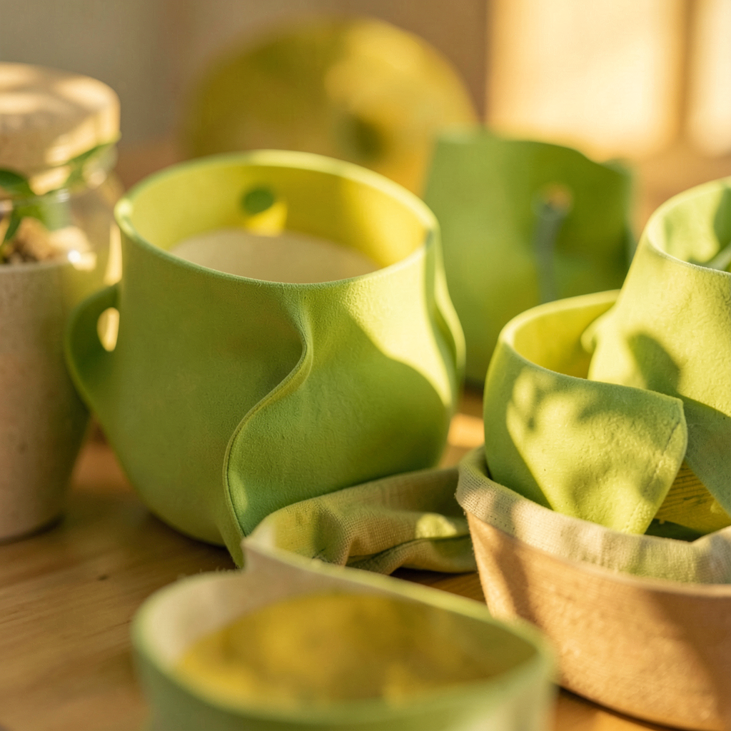 Détail d'une cuisine rustique en vert sauge avec étagère en bois et bocaux en verre