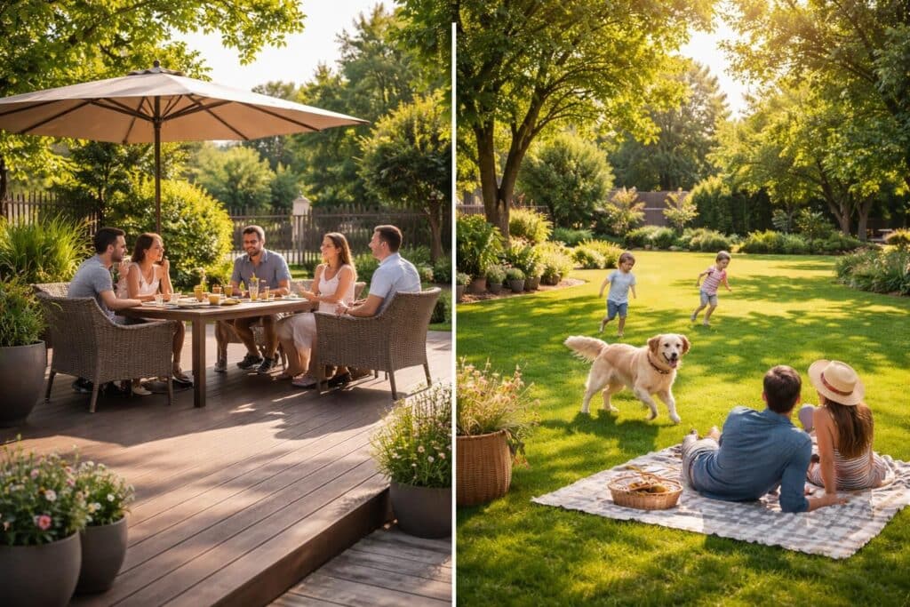 découvrez comment choisir entre une terrasse et une pelouse en fonction de l'usage souhaité pour optimiser votre espace extérieur et profiter pleinement de votre jardin.