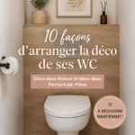 Déco moderne et accueillante de toilettes avec accessoires design.