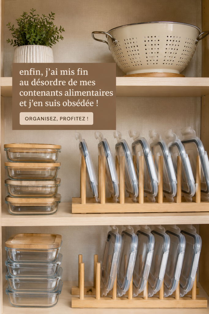 Organisation de rangement alimentaire dans une cuisine moderne et claire