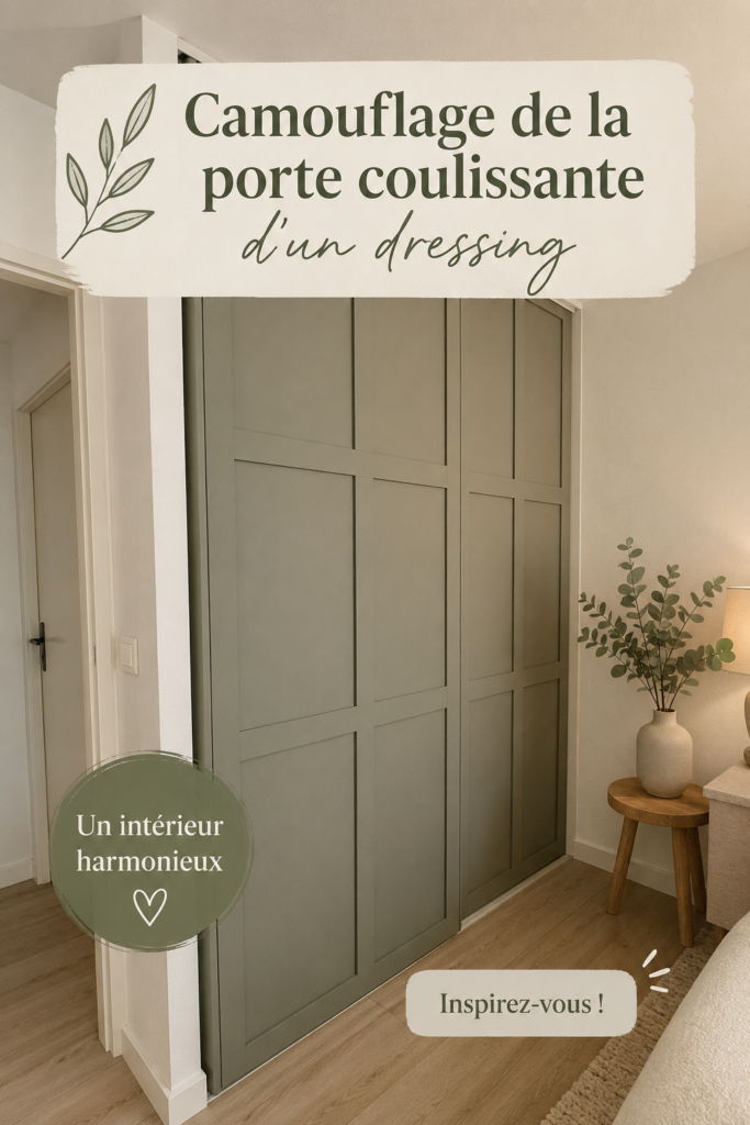 Dressing moderne avec une porte coulissante discrètement camouflée