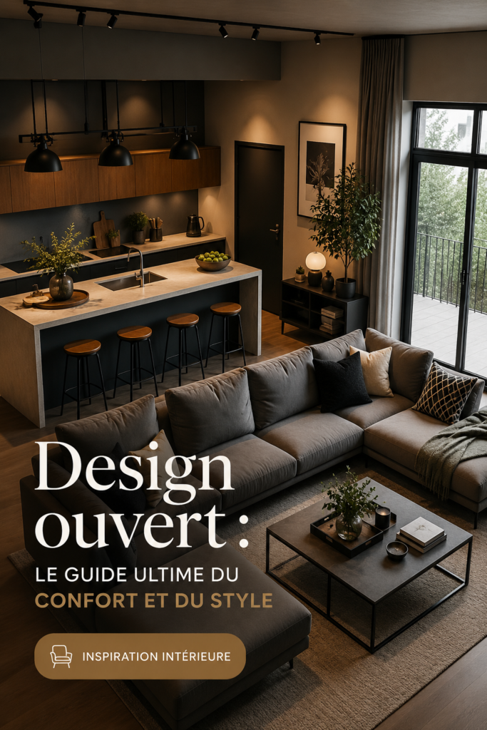 Intérieur d'une maison avec un design open concept alliant confort et style.