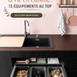 Équipements modernes et pratiques pour une cuisine fonctionnelle.
