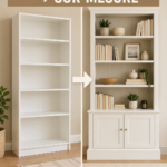 Un intérieur chaleureux avec des étagères IKEA Billy personnalisées, créant une ambiance accueillante.