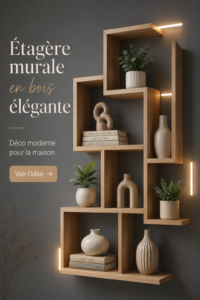 Étagère murale en bois élégante dans un intérieur moderne