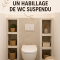 Habillage de WC suspendu en bois moderne.