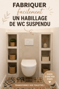 Habillage de WC suspendu en bois moderne.