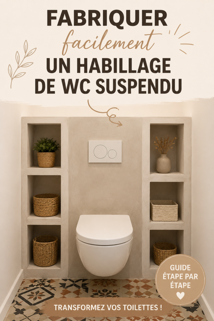 Habillage de WC suspendu en bois moderne.