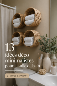 Salle de bain décorée avec des éléments minimalistes et apaisants.