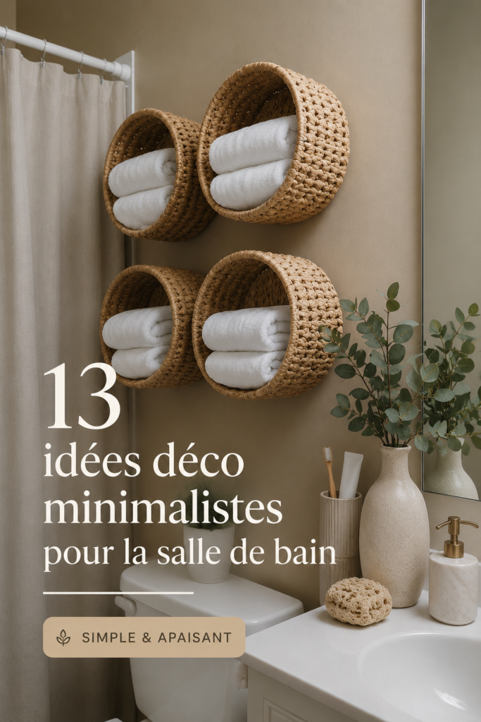 Salle de bain décorée avec des éléments minimalistes et apaisants.