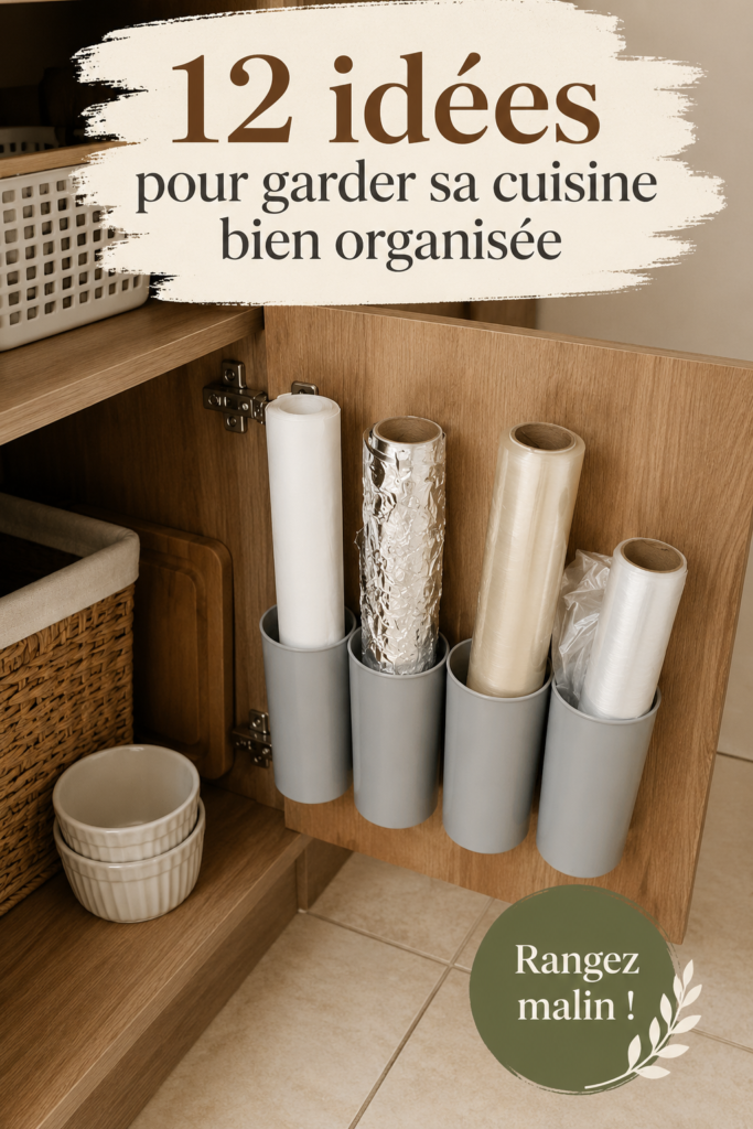 Une cuisine moderne et bien rangée avec des espaces de rangement optimaux
