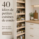 Une cuisine moderne et compacte avec des rangements astucieux pour un petit espace.