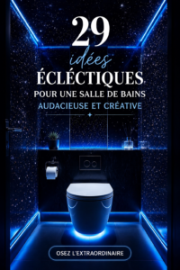 Salle de bain éclectique avec des couleurs vives et des éléments de design variés