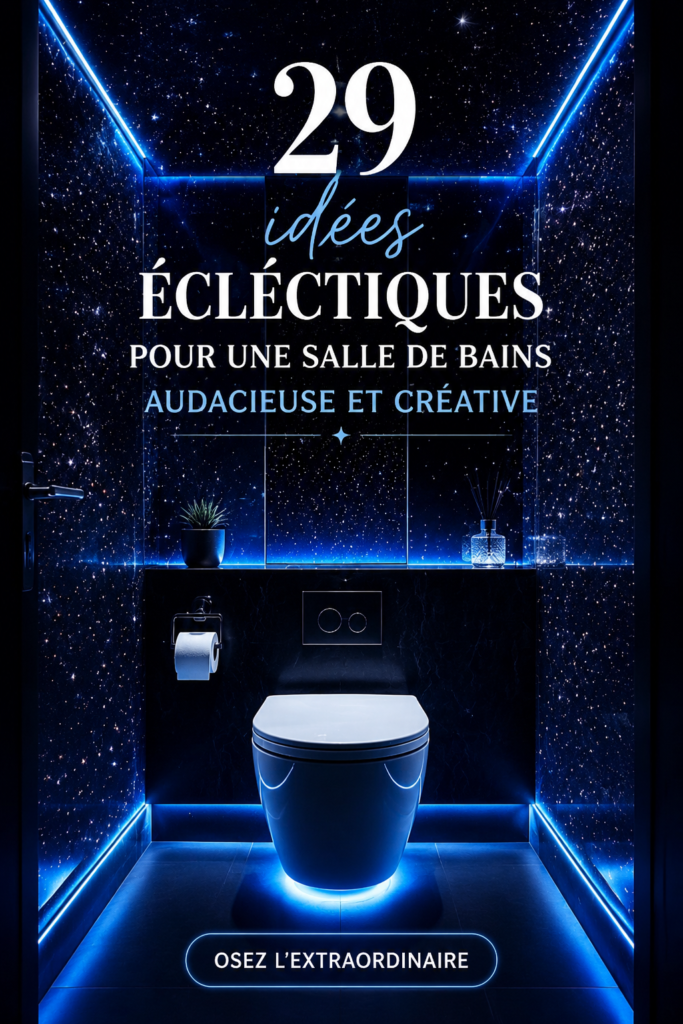 Salle de bain éclectique avec des couleurs vives et des éléments de design variés