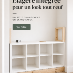 Un salon joliment aménagé avec un meuble KALLAX stylisé