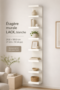 Meuble LACK d'IKEA installé dans un intérieur moderne