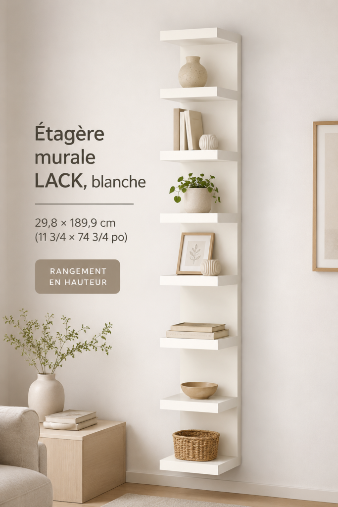 Meuble LACK d'IKEA installé dans un intérieur moderne