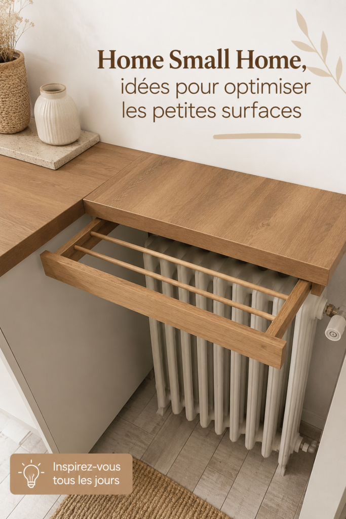 Salon moderne et optimisé pour un petit espace avec couleurs claires