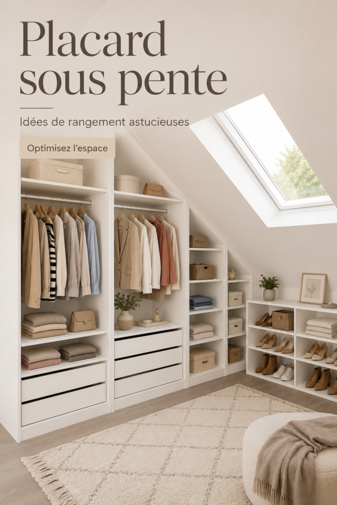 Placard sous pente avec rangement astucieux et organisé
