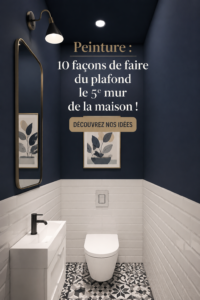 Un plafond peint avec des motifs colorés et modernes