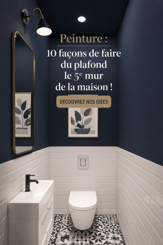 Un plafond peint avec des motifs colorés et modernes