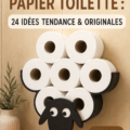 Idées de rangement tendance pour papier toilette dans une salle de bain moderne.