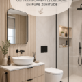 Salle de bain scandinave avec une décoration zen et épurée