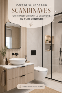 Salle de bain scandinave avec une décoration zen et épurée