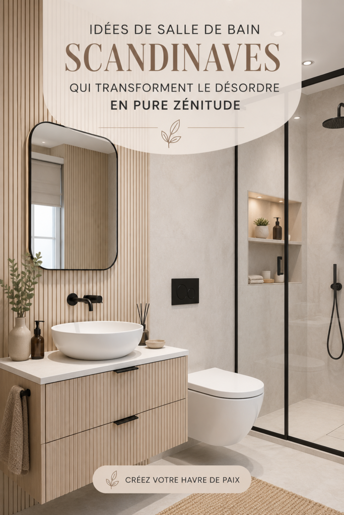 Salle de bain scandinave avec une décoration zen et épurée