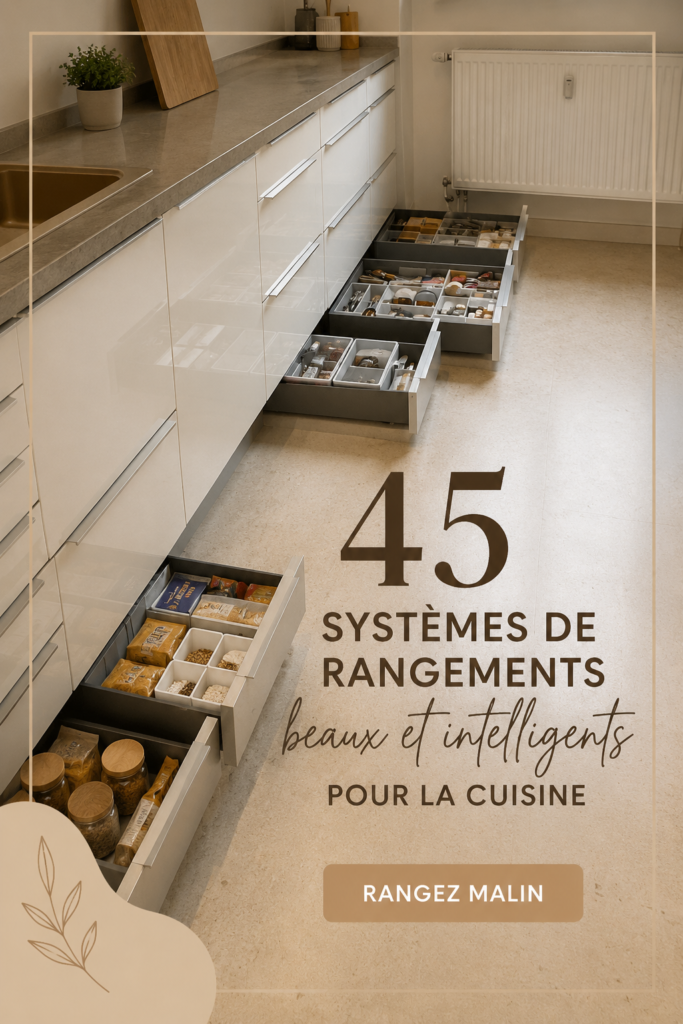 Cuisine moderne avec des systèmes de rangement astucieux