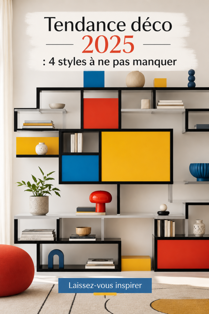 Intérieur élégant avec des tendances déco 2025 illustrant un mélange de styles modernes et naturels.