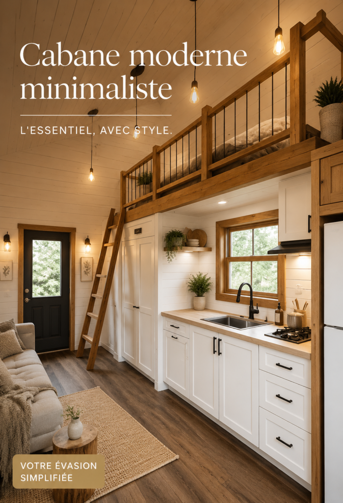 Exemple de cabane moderne minimaliste dans un cadre naturel