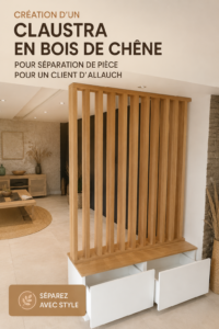 Création d'un claustra en bois pour espace de vie élégant