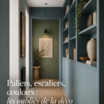 Un couloir décoré avec des tableaux et des plantes, illustrant des idées de décoration chaleureuses.