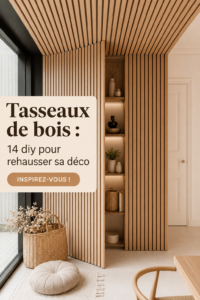 Projets DIY en tasseaux de bois pour décoration intérieure.
