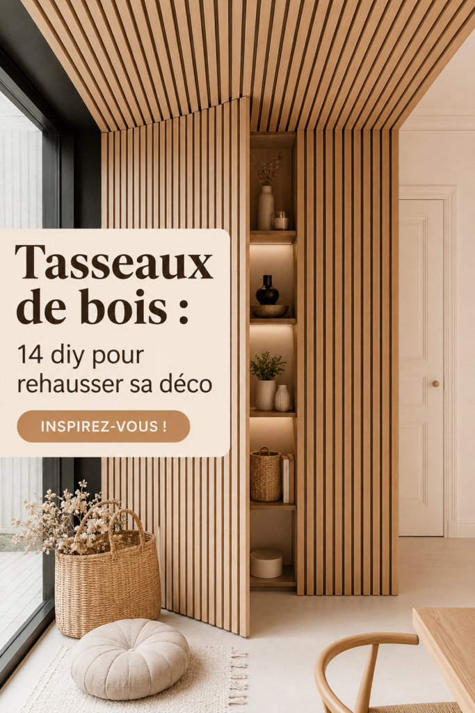 Projets DIY en tasseaux de bois pour décoration intérieure.