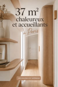 Un studio parisien décoré avec des couleurs chaudes et des textiles accueillants