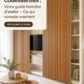 Image d'un intérieur moderne avec une porte coulissante en bois