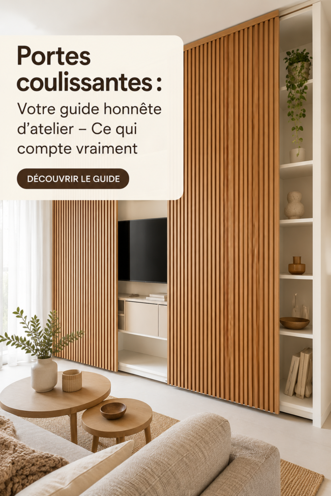 Image d'un intérieur moderne avec une porte coulissante en bois