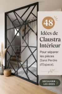 Exemple de claustra en bois séparant une pièce de vie pour une ambiance chaleureuse.