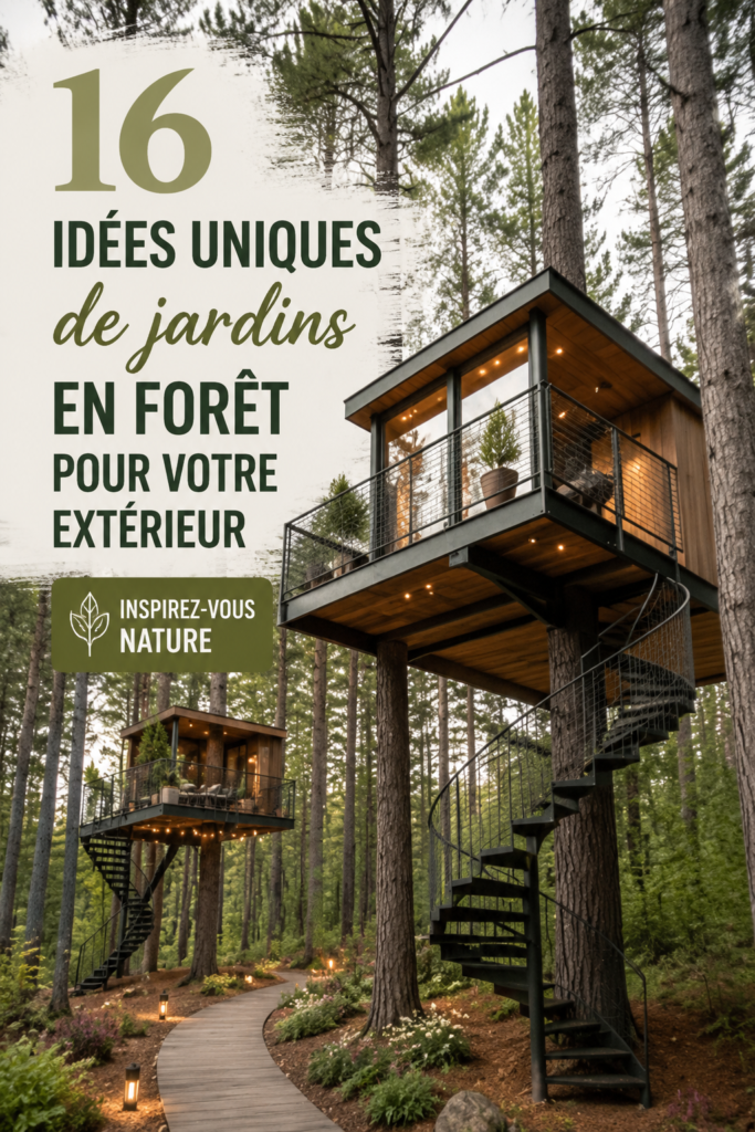 Jardin forestier aménagé avec des senteurs et une variété de plantes