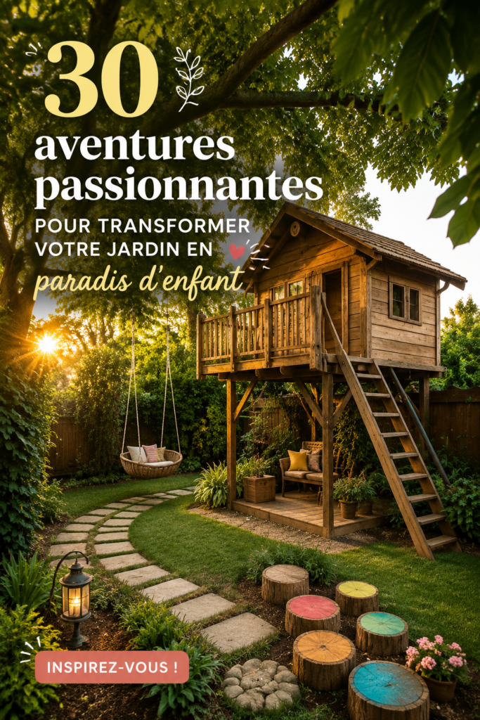 Un jardin transformé avec des jeux pour enfants