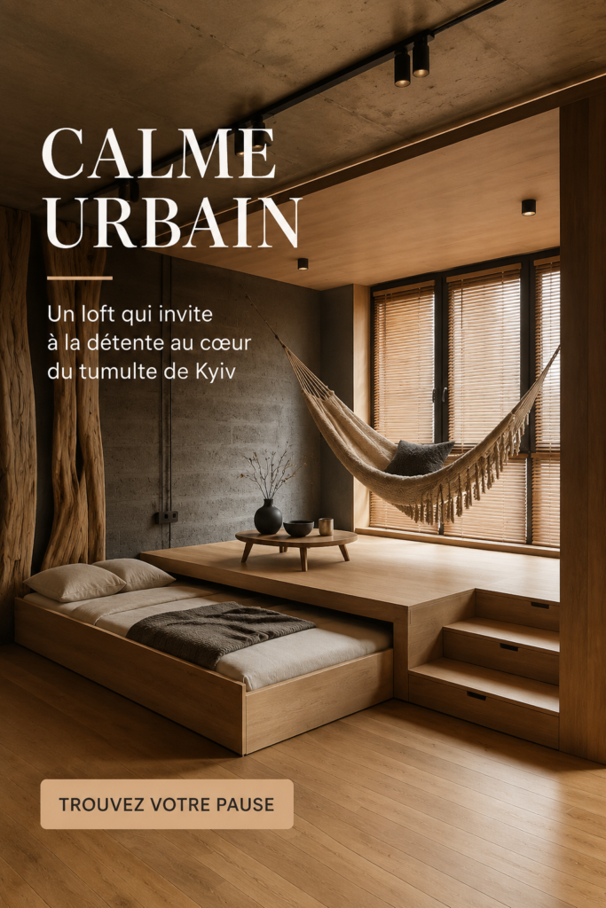 Un loft moderne et apaisant à Kyiv, avec une décoration douce et naturelle.