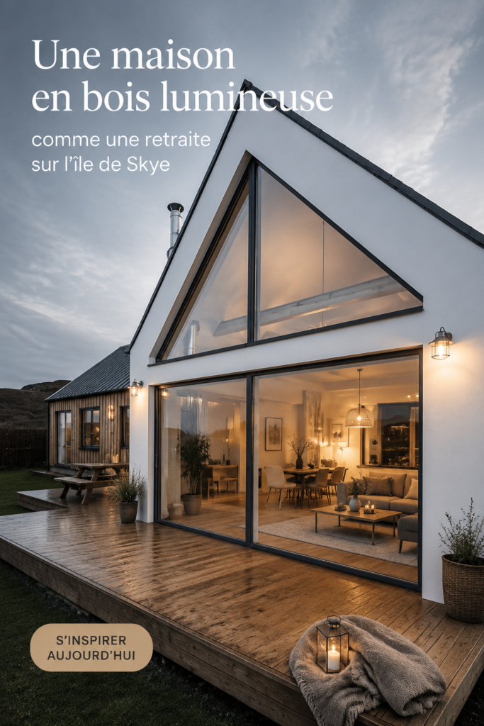 Maison en bois lumineuse sur l'île de Skye avec vue sur la nature