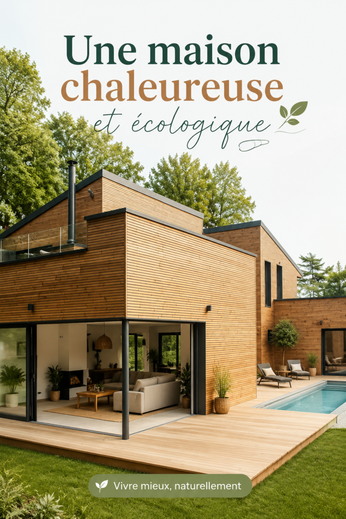 Une belle maison chaleureuse avec des éléments écologiques