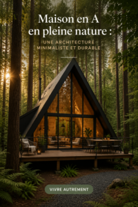 Maison en A entourée de nature, incarne l'architecture minimaliste et durable