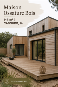 Maison ossature bois de 145 m² à Cabourg, offrant un cadre chaleureux et accueillant.