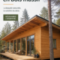 Maison en bois finlandaise traditionnelle avec un joli paysage naturel.