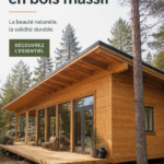 Maison en bois finlandaise traditionnelle avec un joli paysage naturel.