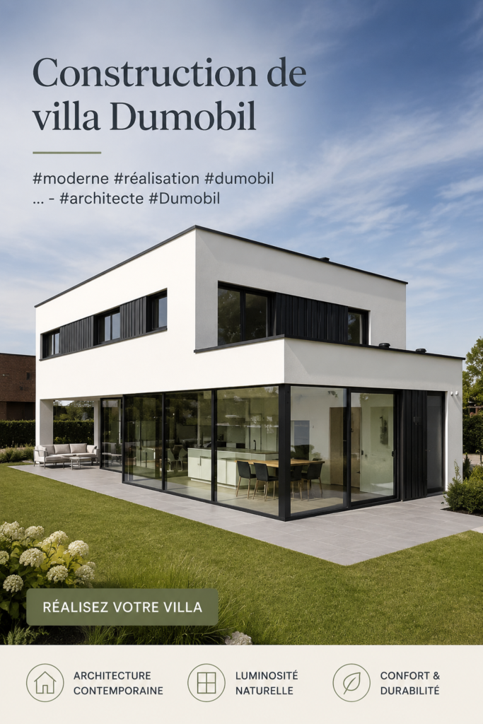 Maison moderne avec toit plat et jardins intérieurs, inspirant une ambiance chaleureuse.